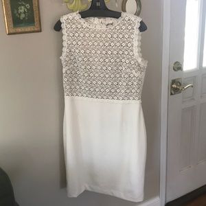 Ivanka Trump Tan with Ivy Lace Bodice dress sz 12